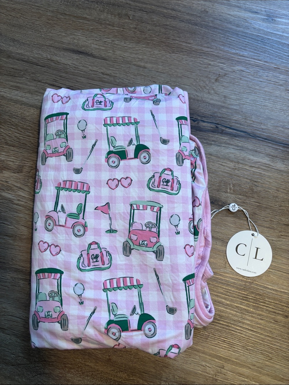 NWT Caden Lane “Birdie Babes” Golf Print Swaddle Blanket